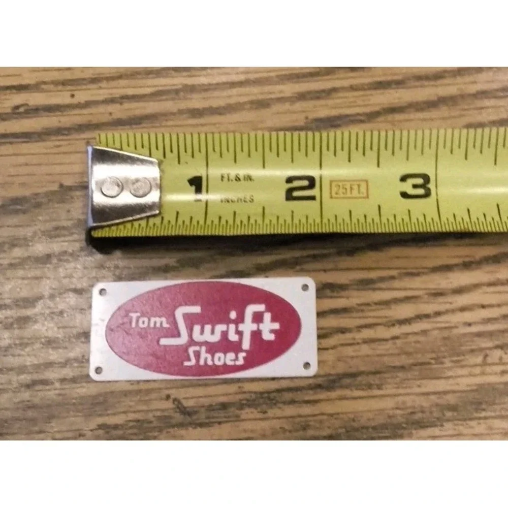 Vintage Original Tom Swift Boots Shoes Metal Advertising Tag